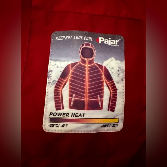 Women’s MEDIUM Red Pajar Canada Long Down Puffer Parka Coat - Picture 9 of 9